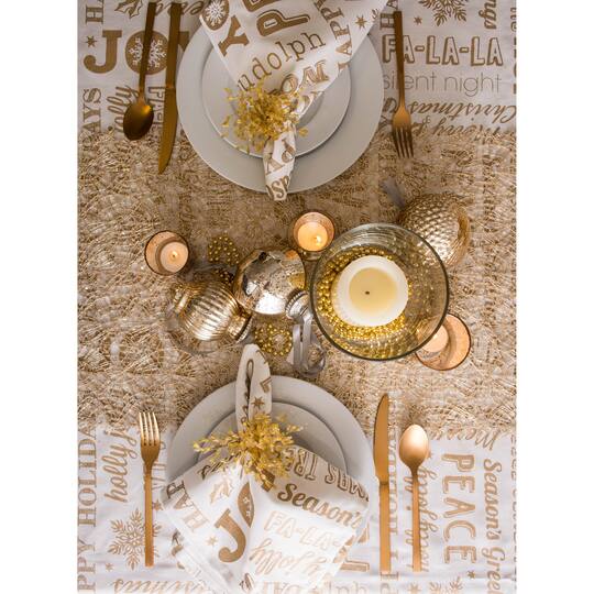 DII® Gold Christmas Collage Napkins, 6ct.